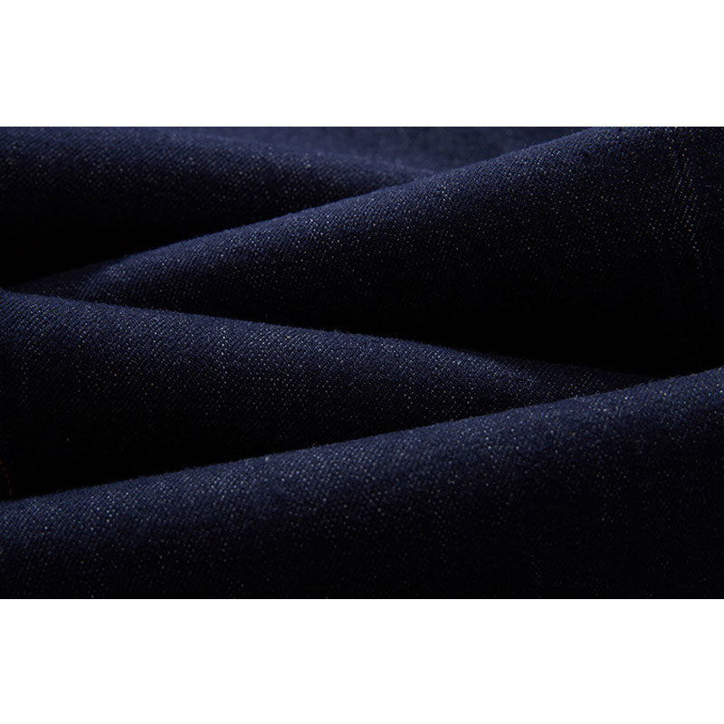 Red selvedge double primary color straight jeans