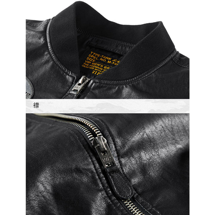 (Biker) Leather MA-1 Flight Jacket