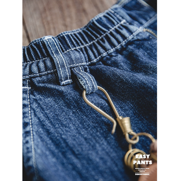 Denim wide tapered easy pants