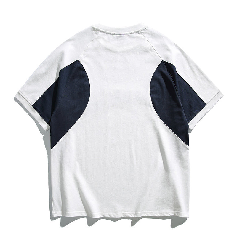 夏新作 250G 綿 切替 立体アルファベット Tシャツ