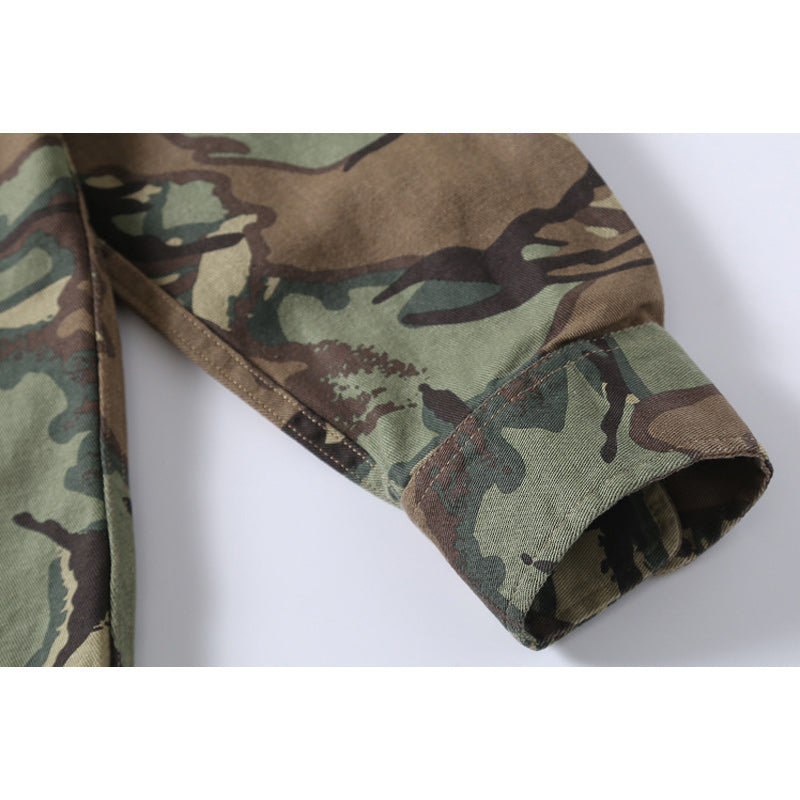 Military camouflage twill work shirt