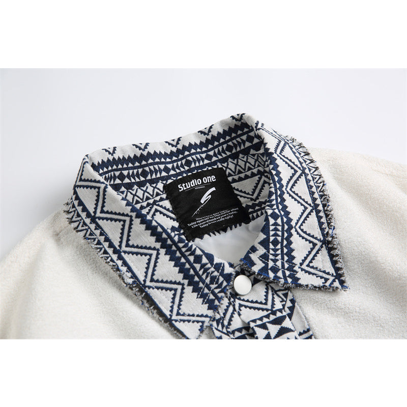 Ethnic switch lapel coat casual jacket