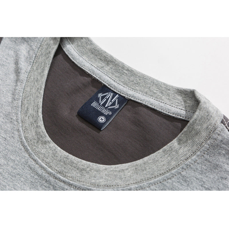 Switch pocket color combination short sleeve T-shirt
