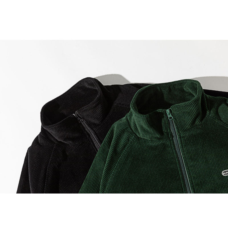 Switch stand collar zipper embroidery loose jacket