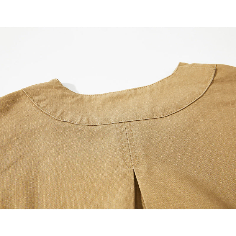 Luxurious V-neck plain functional pocket jacket