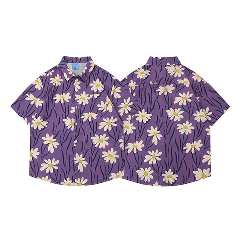 New for summer: floral print short-sleeved shirt