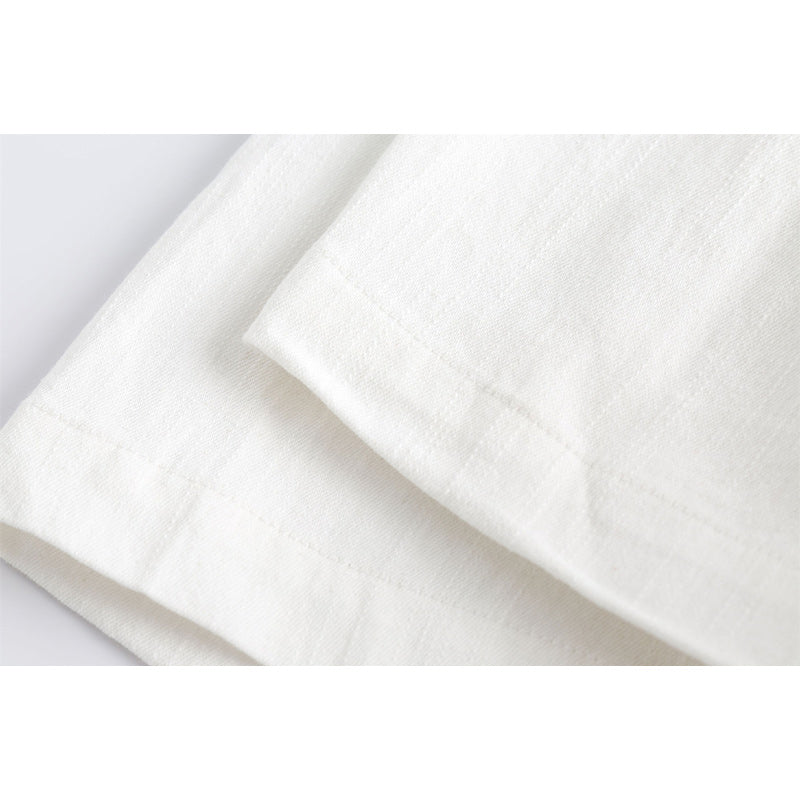 White embroidered pocket plain work short sleeve shirt