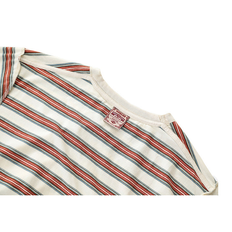 Ivy Look 4-Color Yarn-Dyed Striped Cotton Tee