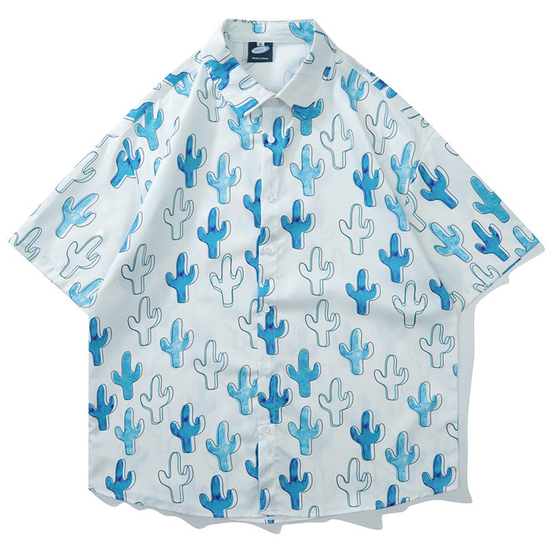 New for summer: cactus print short-sleeved shirt