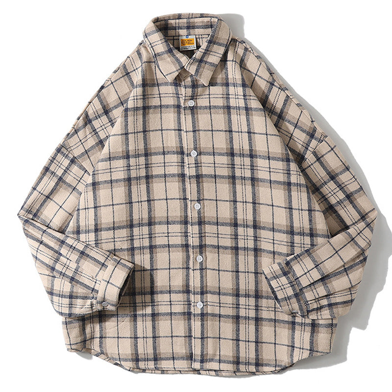 New Spring Vintage Check Long Sleeve Shirt