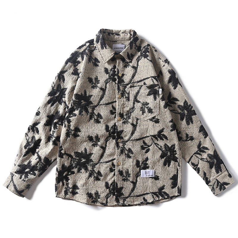 Original ink painting style print one-tone shirt