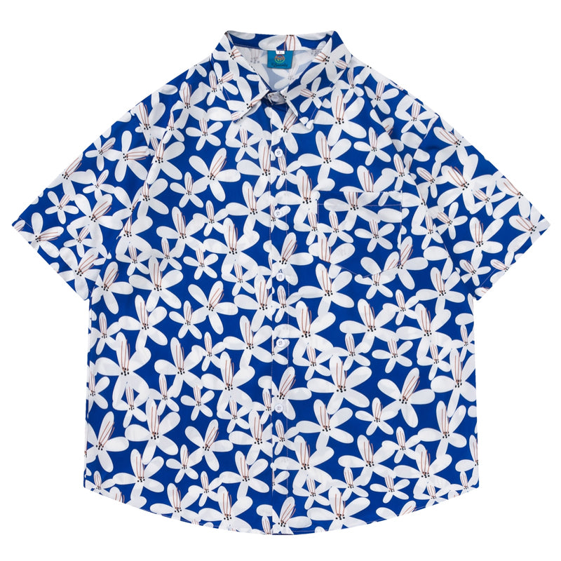 New for summer: Floral short-sleeved shirt in two colors