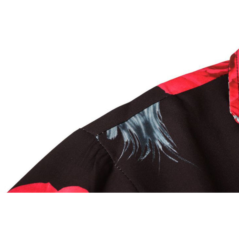 New for summer: skull and rose print short-sleeved shirt