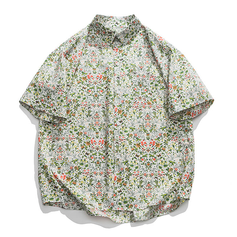 Hawaiian floral print aloha shirt