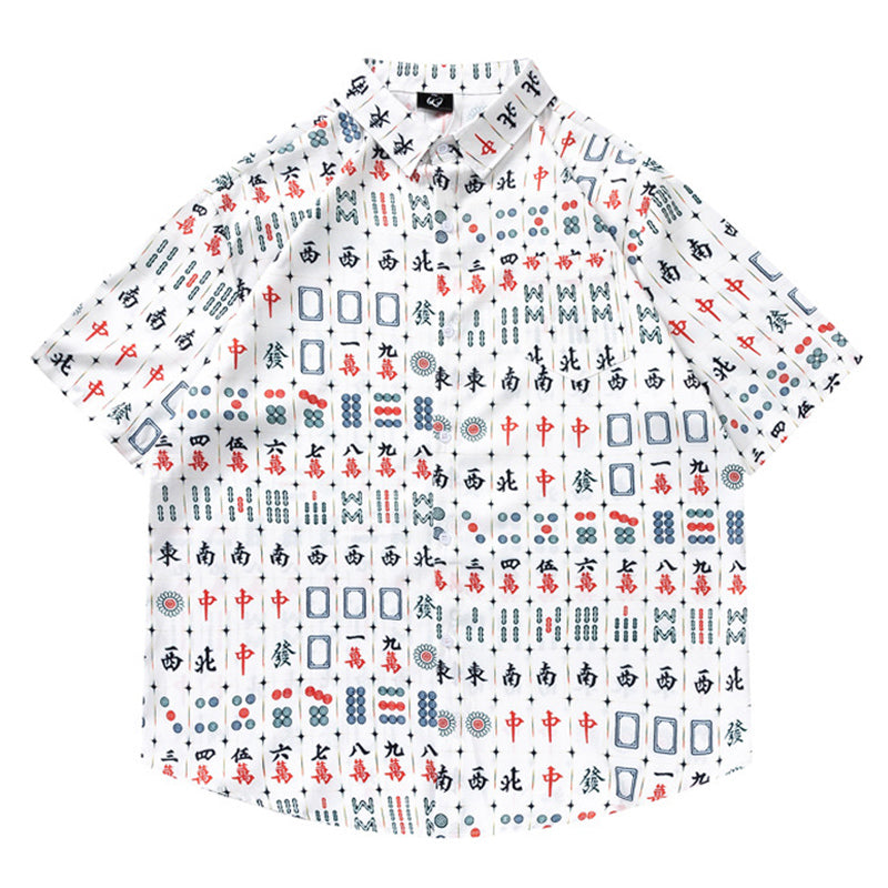 New for summer: Mahjong print short-sleeved shirt