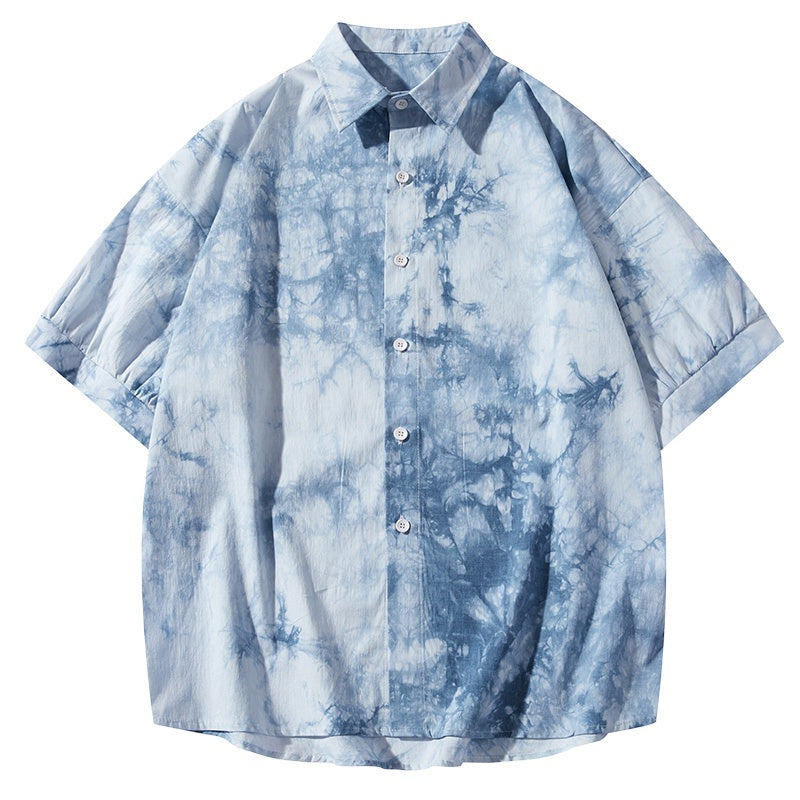 Fashion tie-dye short sleeve shirt