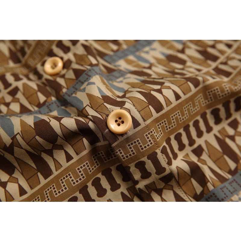 Ethnic print long-sleeved shirt for fall