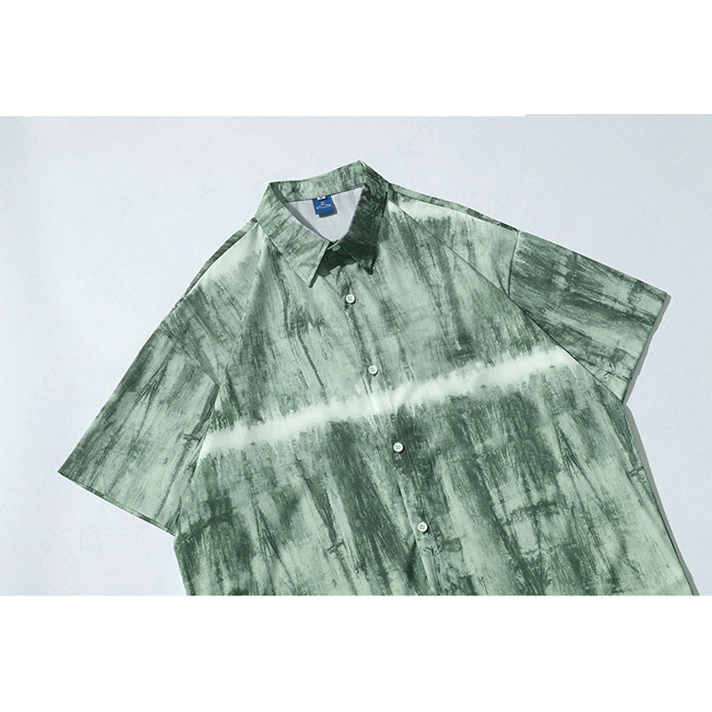 Unique tie-dye short-sleeved shirt