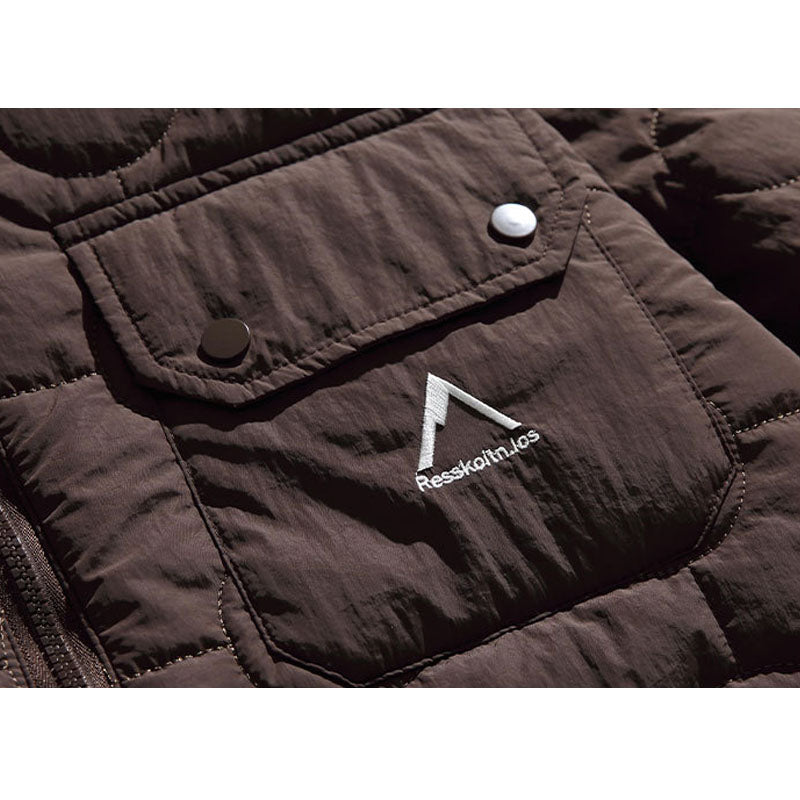 Lightly padded circular quilted work jacket