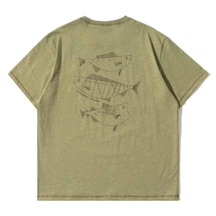 American casual print short sleeve T-shirt