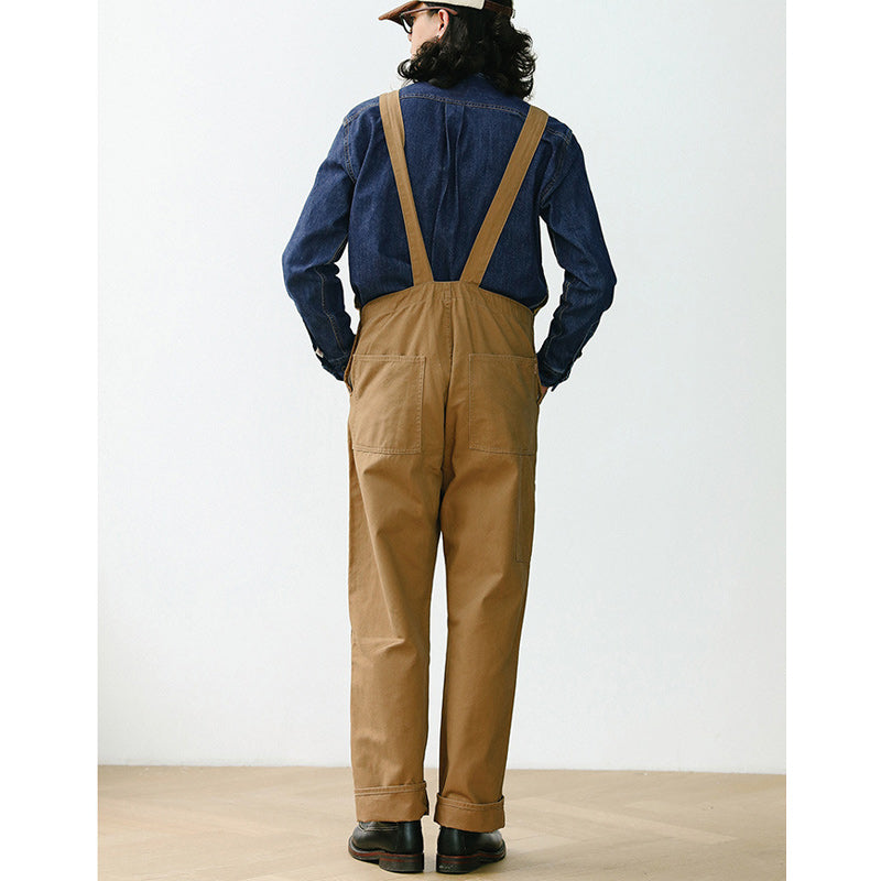 American casual retro suspender work pants