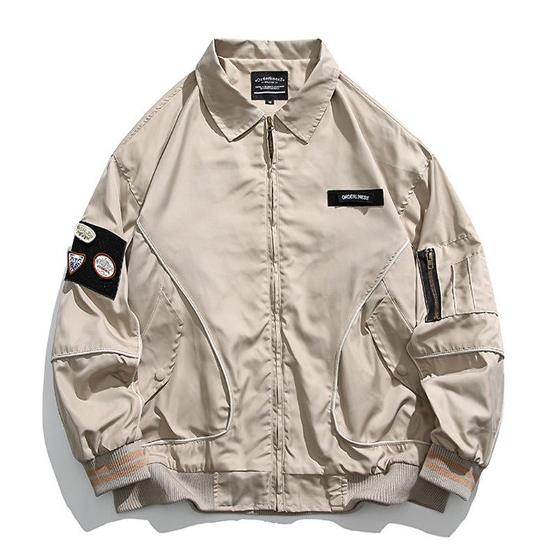 Retro plain flight jacket in three colors