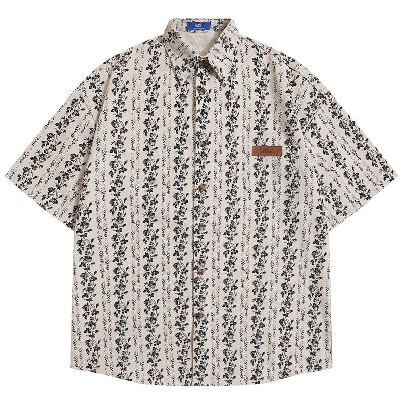 New for summer: floral print short-sleeved shirt