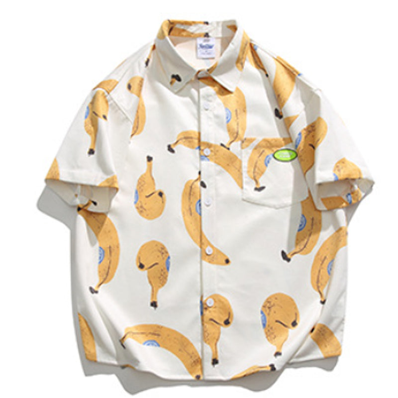 New for summer: banana print short-sleeved shirt