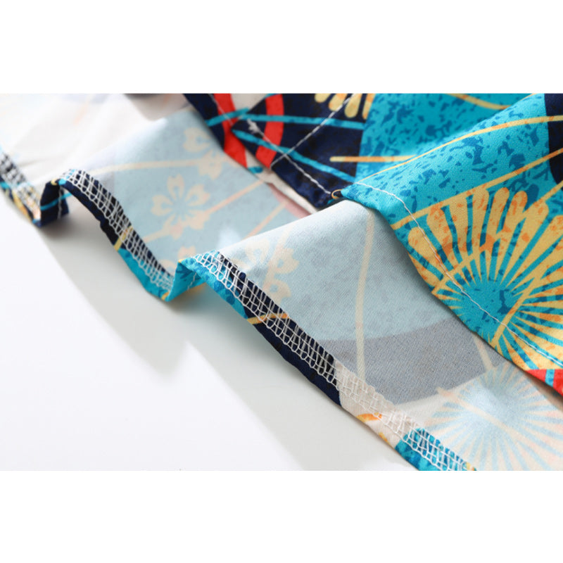 Autumn long-sleeved traditional print shirt