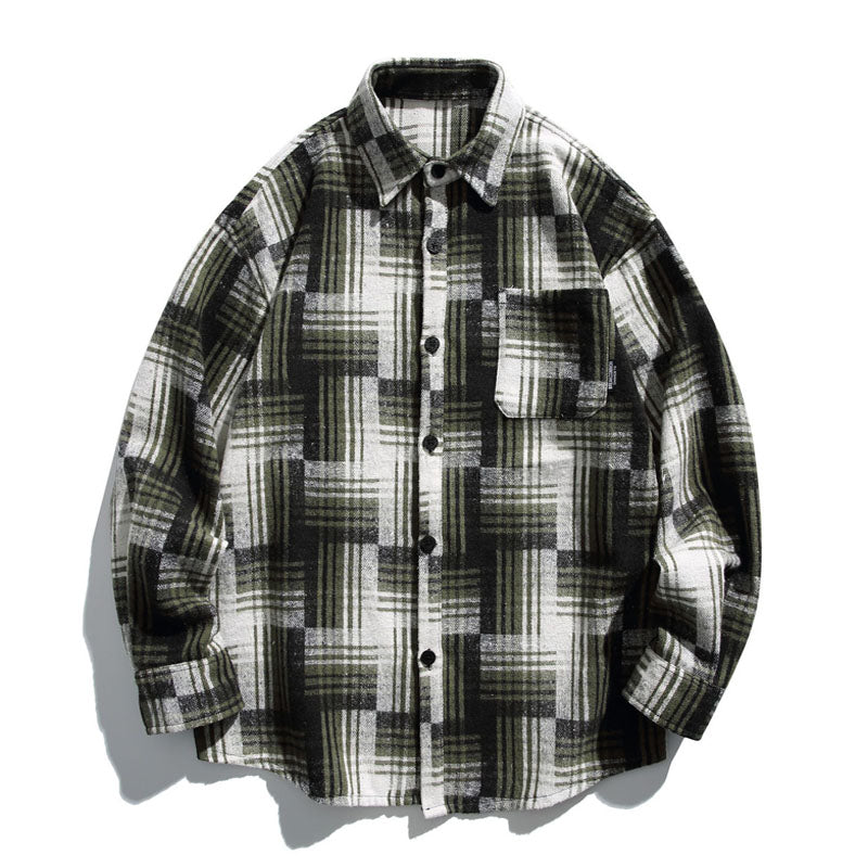 Color-coordinated checkered striped shirt