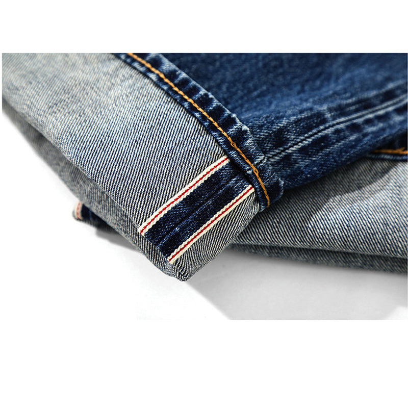 Washed Patch Pocket Denim Pants