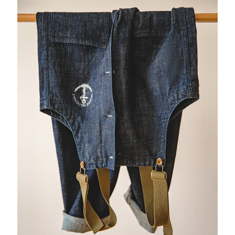 American Retro Navy Deck Overalls Denim