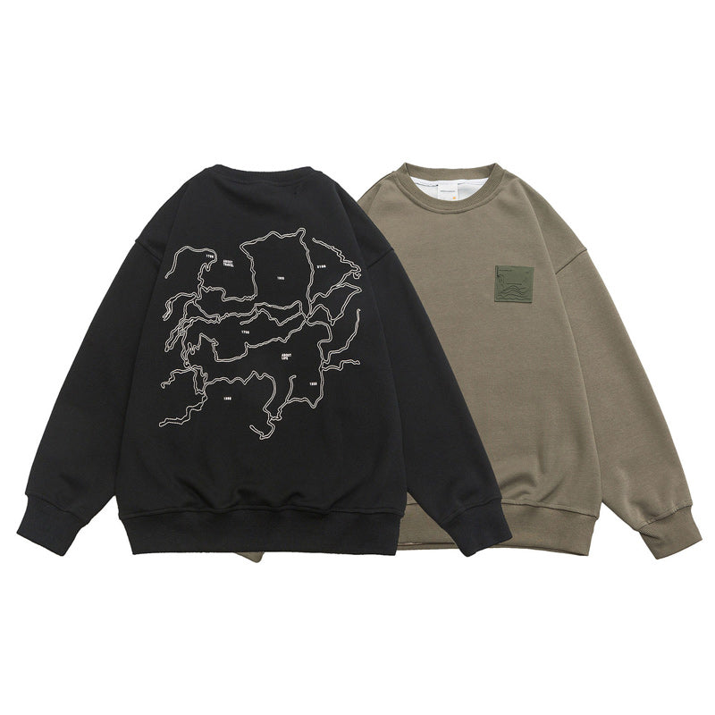 "M-5XL" Easy-to-match round neck print hoodie