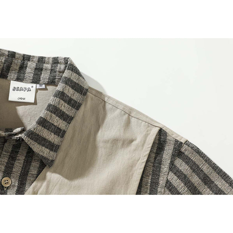 Striped faux layered vest shirt