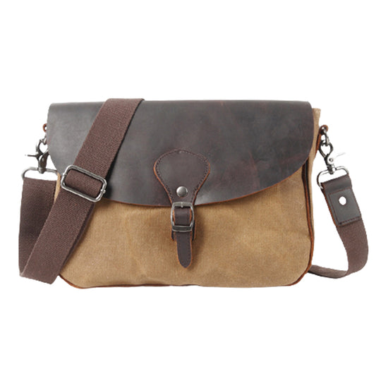 Vintage Leather Men's Retro Large Capacity Six-Pocket Crossbody Bag