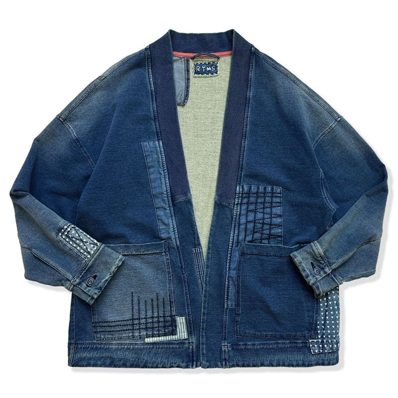 360g Heavyweight Indigo Dyed Sashiko Patchwork Hanten