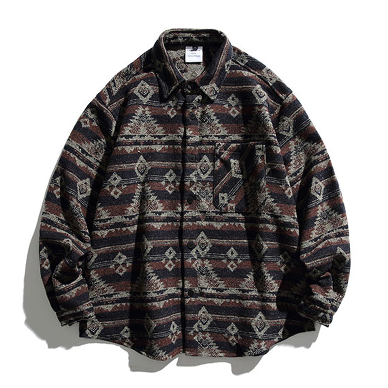 NAVAJO Jacquard Tweed Long Sleeve Shirt