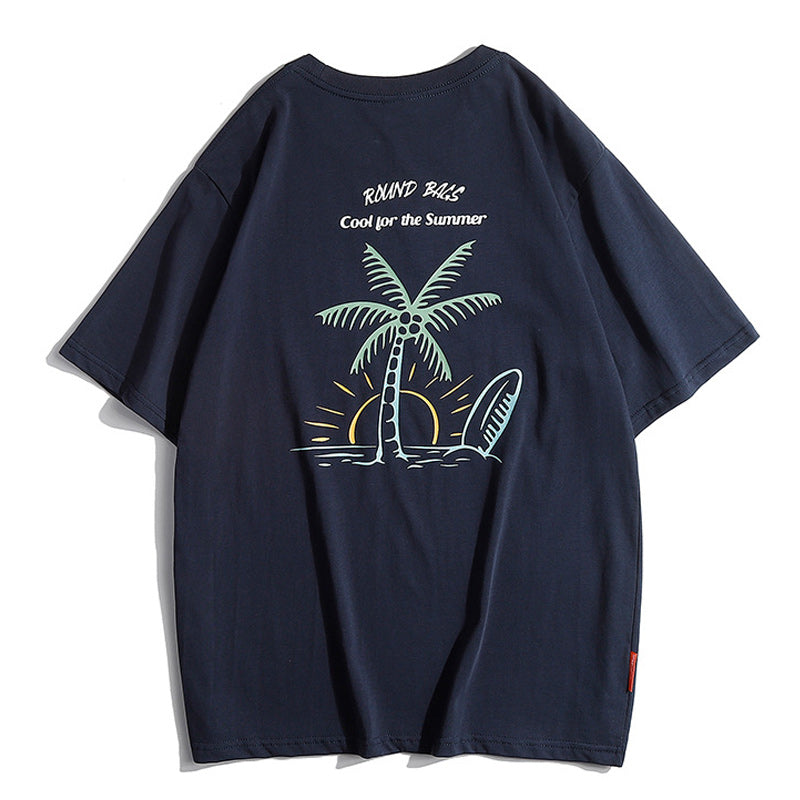 270g cotton simple print short-sleeved T-shirt in four colors