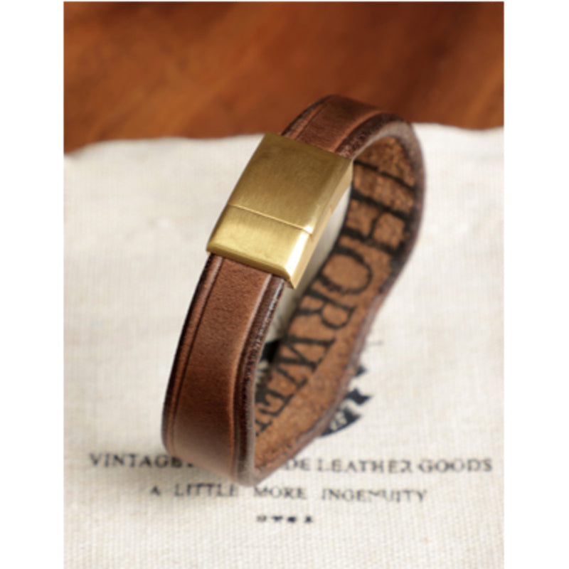 手作業 本革 S Horween Chromexcel ブレスレット