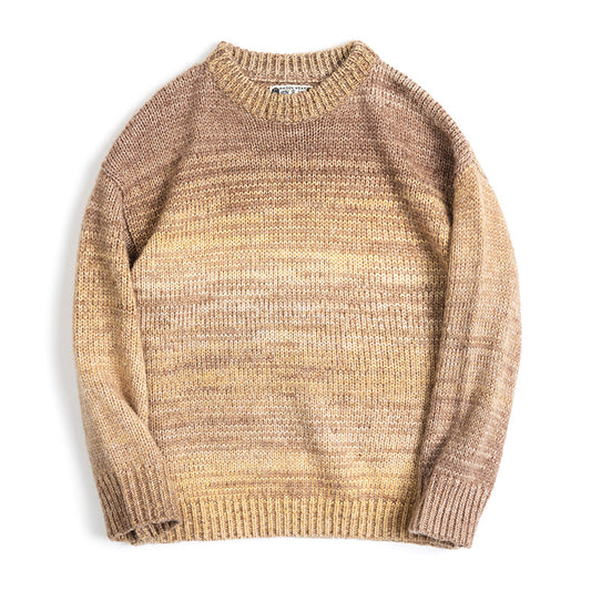Wool-blend colorful striped raglan knit sweater