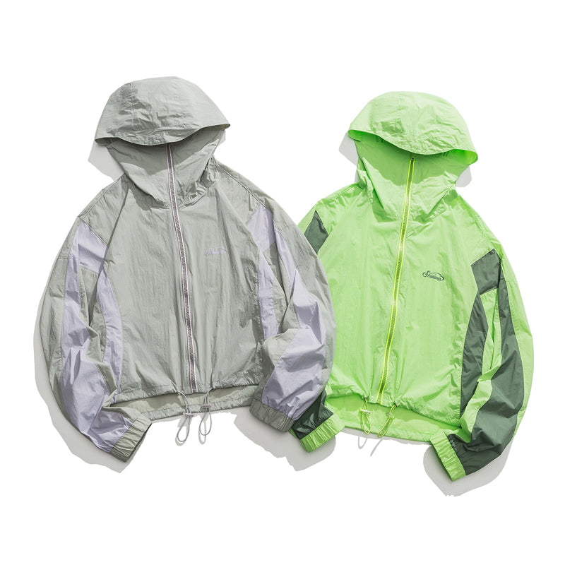 New spring color combination hooded sunscreen clothing