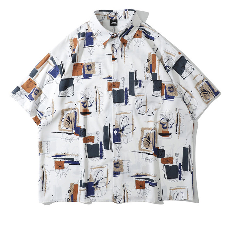 Vintage Print Aloha Short Sleeve Shirt