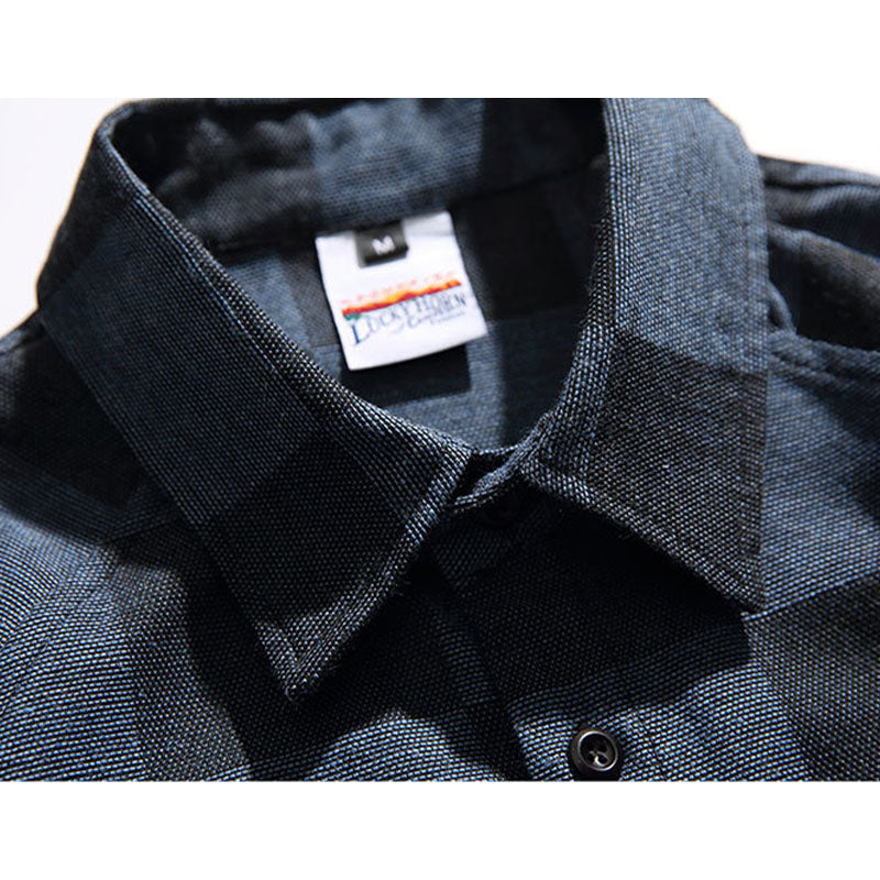 Gingham check work shirt with loop rope