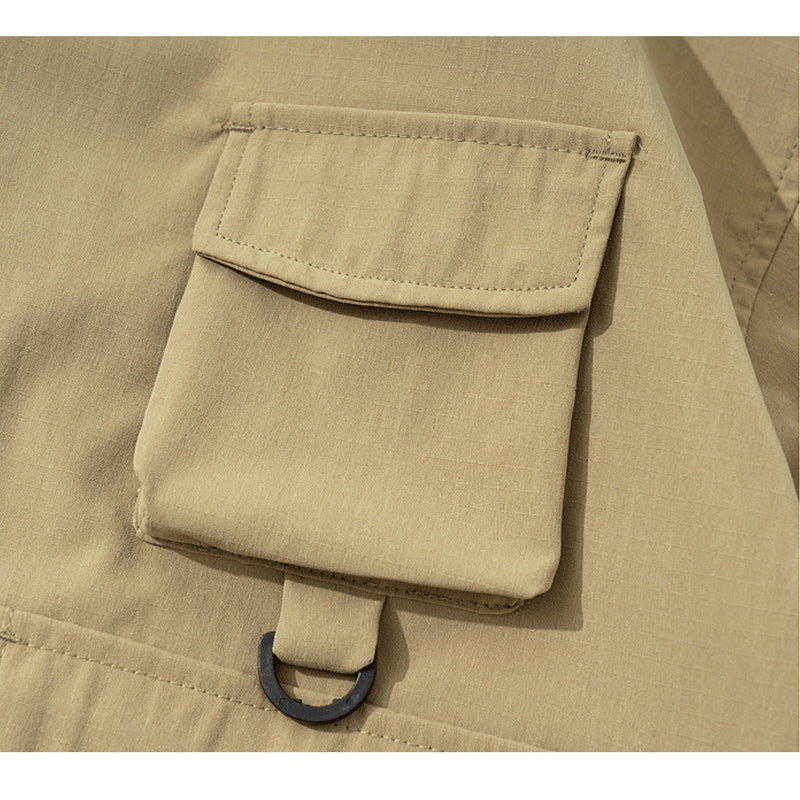 Loose baseball collar short sleeve shirt