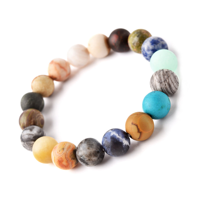 "Eight Planets" Matte Natural Stone Bracelet