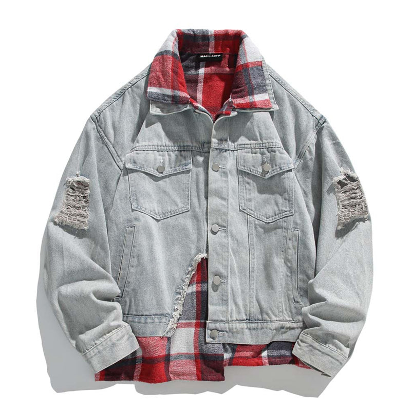 Cityboy Faux Layered Check Shirt & Denim Jacket