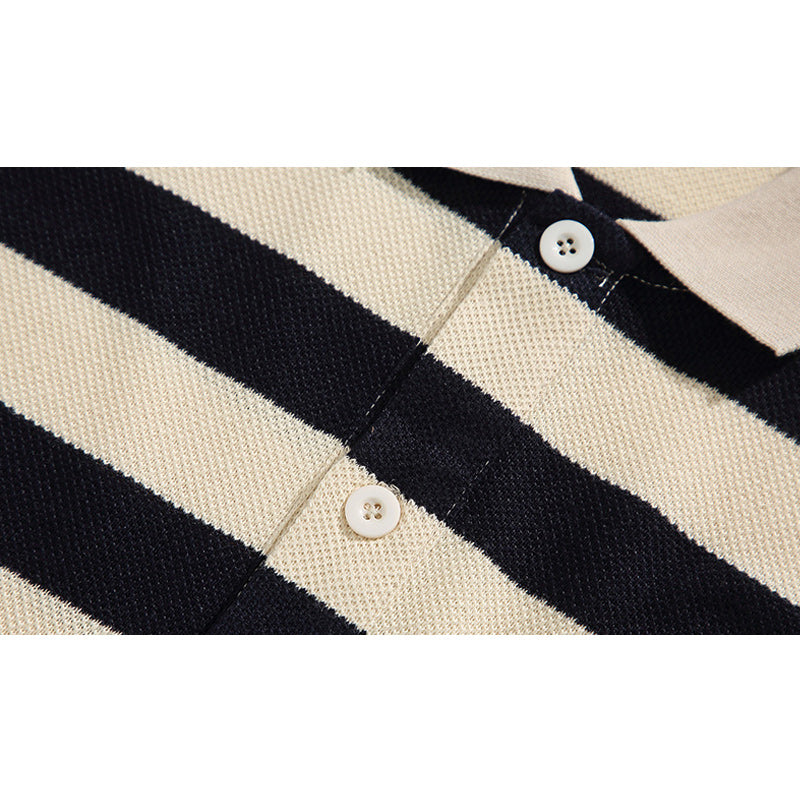 Classic horizontal striped polo shirt