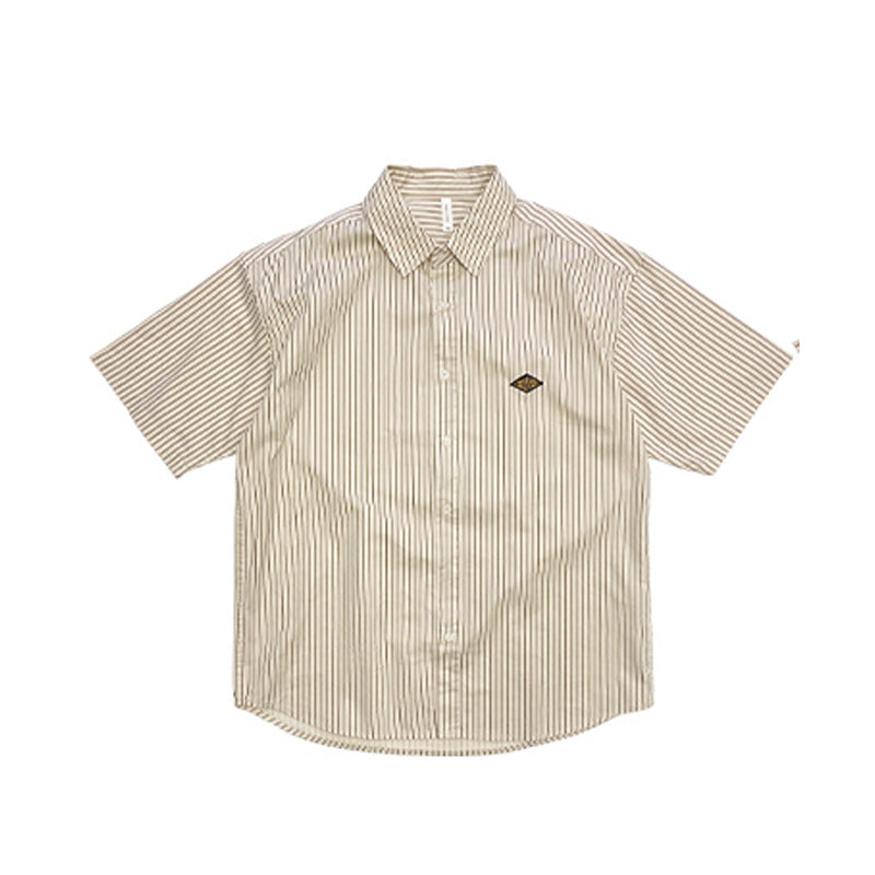 Baseball stripe short-sleeved shirt