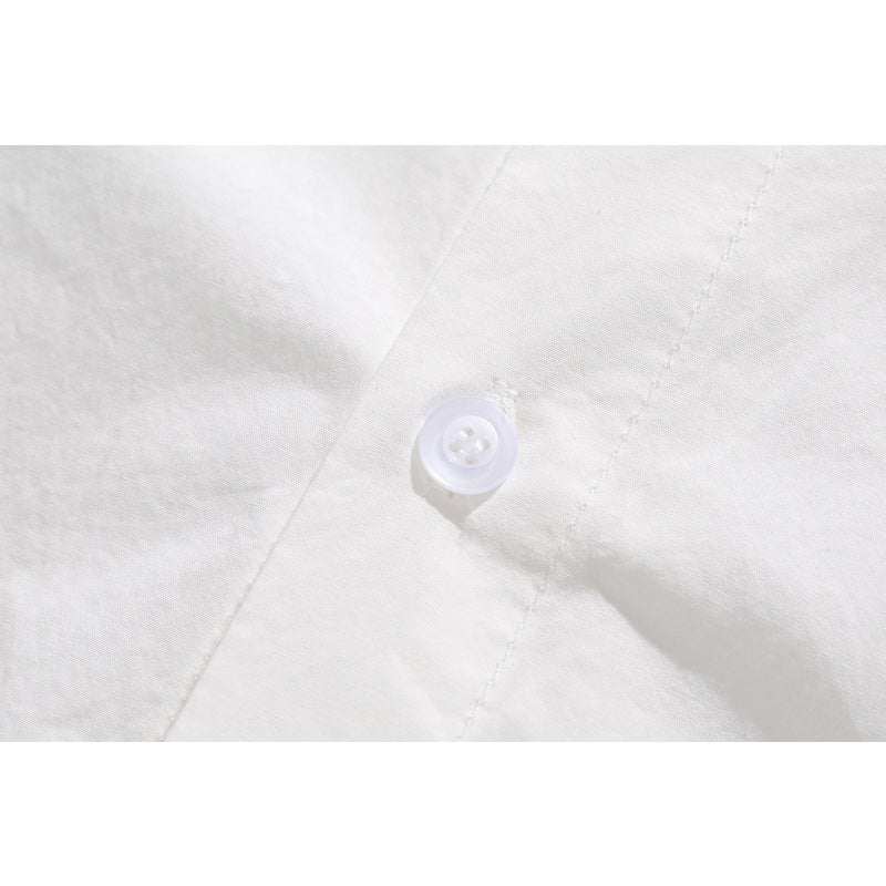 Solid color pocket work short sleeve shirt in four colors