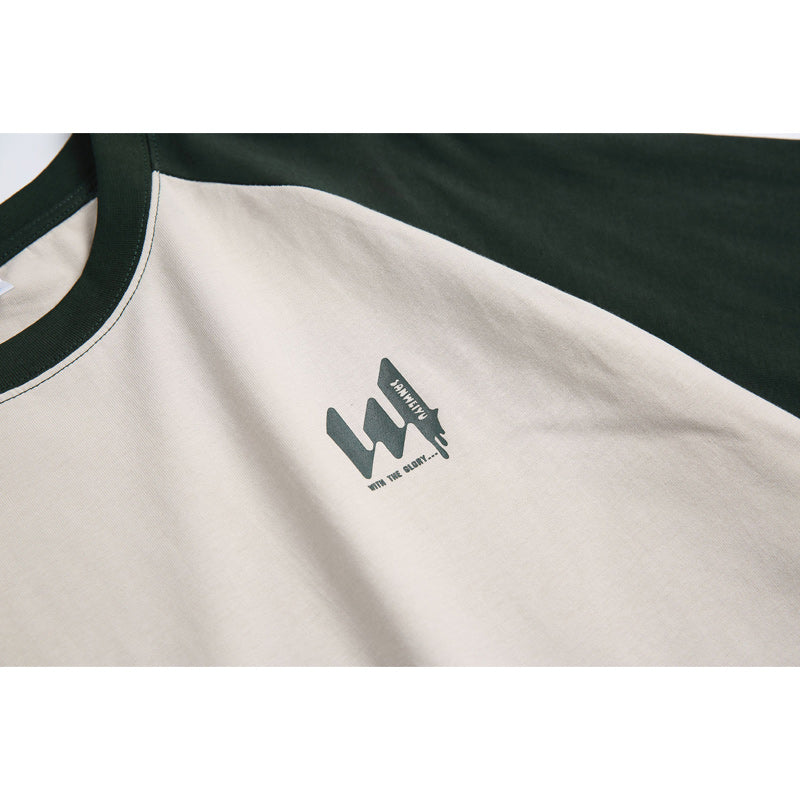 Four-color long-sleeved T-shirt with contrasting colors